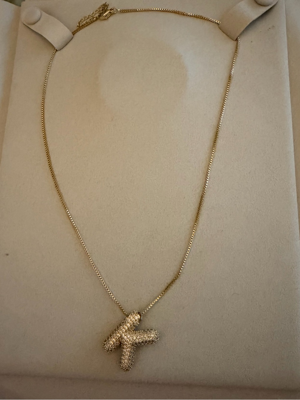 Gold Initial K Pendant Necklace